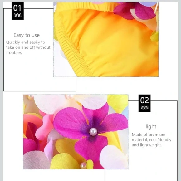 10 Floral Swim Caps with Multicolor Flowers - 10 Total, NWT